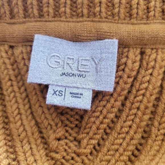 Jason Wu GREY super soft mustard yellow v neck sweater - Picture 7 of 8